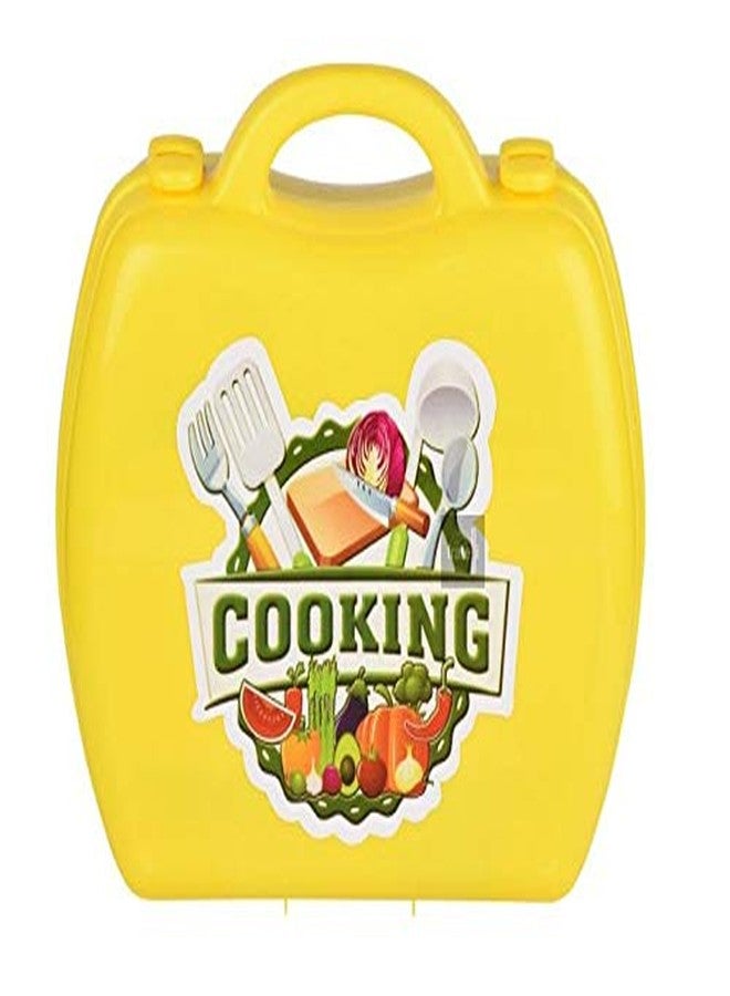 Fratelli Plastic Luxury Kitchen Set Cooking Toy with Briefcase and Accessories (Yellow) - Image 5