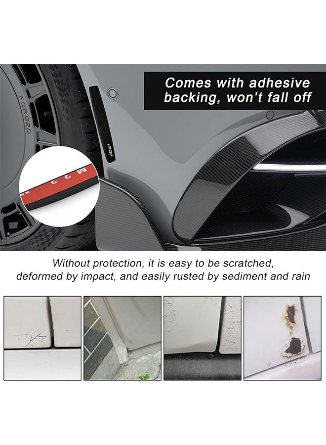 4 قطع حمايات الأبواب، واقيات أبواب من المطاط مع سيليكون، مقاومة للصدمات والخدوش، شرائط زخرفية مقاومة للخدش، مناسبة لجميع أبواب السيارات الجانبية، ناعمة، عالية اللزوجة، مقاومة للماء، مقاومة للحرارة والتآكل (أسود) - Image 3