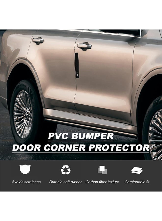 4 قطع حمايات الأبواب، واقيات أبواب من المطاط مع سيليكون، مقاومة للصدمات والخدوش، شرائط زخرفية مقاومة للخدش، مناسبة لجميع أبواب السيارات الجانبية، ناعمة، عالية اللزوجة، مقاومة للماء، مقاومة للحرارة والتآكل (أسود) - Image 4