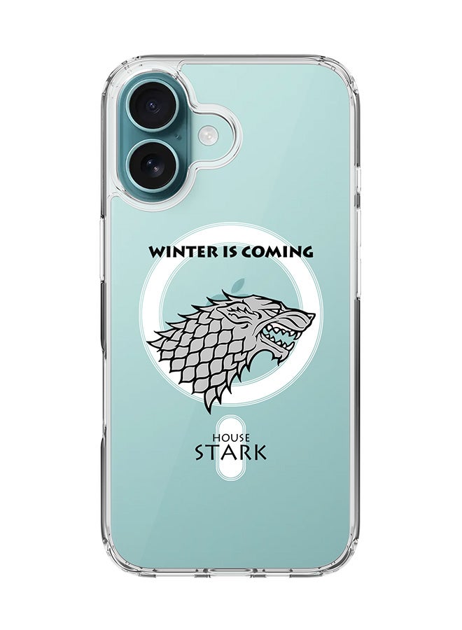 Stylizedd For iPhone 16 Case [Compatible with MagSafe] Slim Magnetic cover Clear Phone Case - GOT House Stark  - Image 1