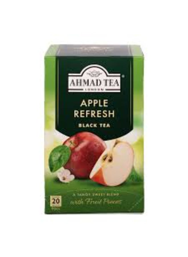 أحمد تي احمد تي شاي اسود بنكهة التفاح المنعشة - 20 قطعة، 40 غم