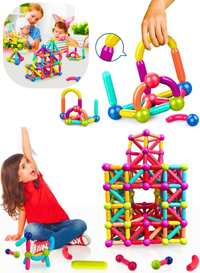 Chase Up Magnetic Stick, Balls and Rods Set, Building Blocks, STEM Stacking Toys, Educational Toys for Kids Boys and Girls (36 PCS) - Image 2