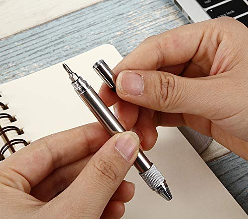 AIYIBEN Stylus Pen, 7-in-1 Multi-Tool Pen [Touchscreen Stylus, Ballpoint Pen, Ruler, Level, Phillips Screwdriver and Flathead] (2 Pack Black) - Image 5