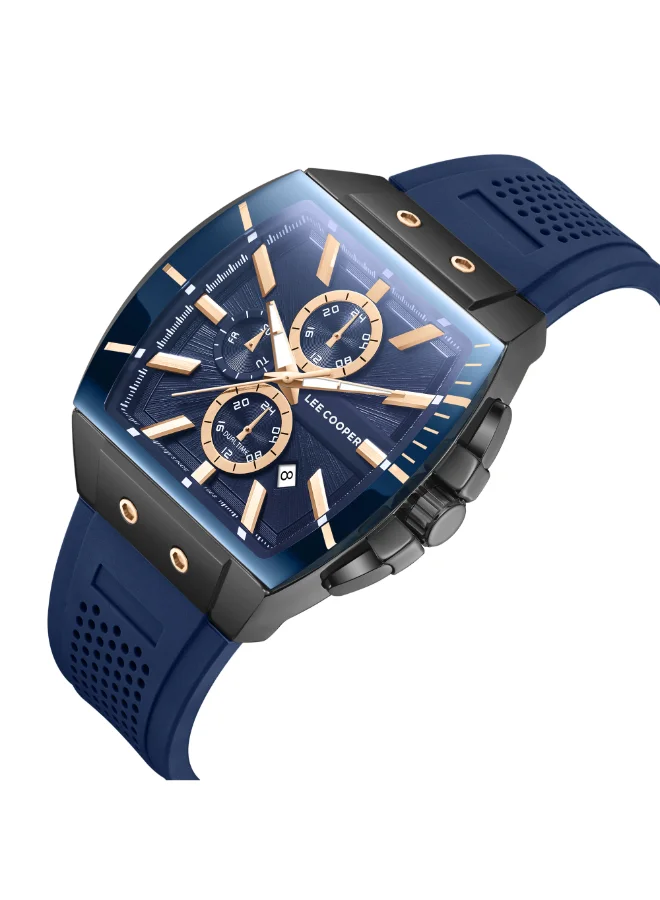 Lee Cooper Dark Blue Men's Silicone Multi Function Watch LC08081.099 - 43*52 mm for Men | Best Price UAE