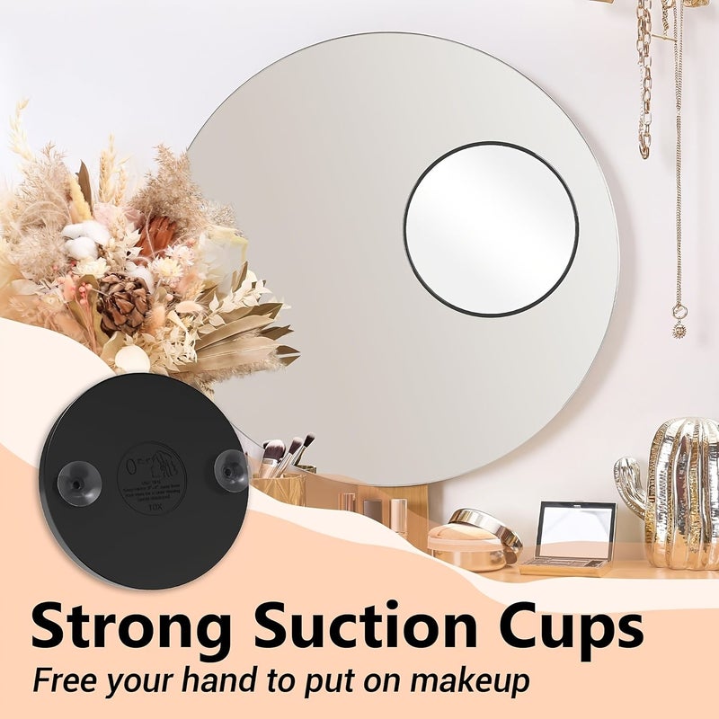 Women Magnifying Mirror Set 2pcs With Storage Bag Suction Cup Base Portable Compact Mirror for Travel Bathroom Home Makeup Tweezers Gifts - Image 3