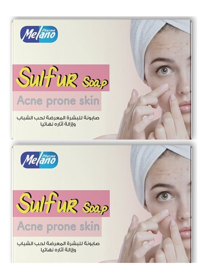Melano Pharma Two Pieces Of Sulfur Soap Acne Prone Skin 100x2 g - Image 1