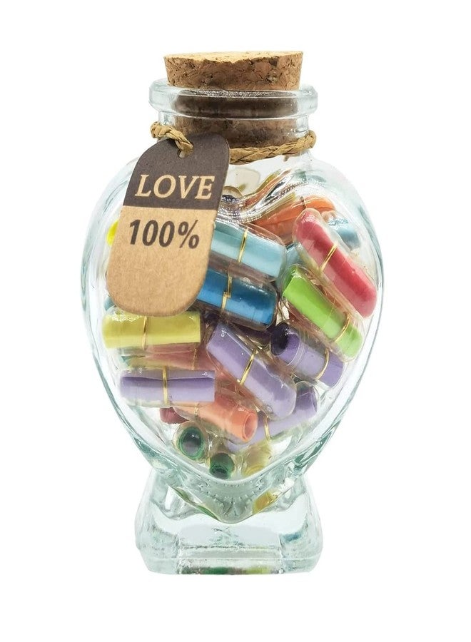 Hefonti Capsule Message in A Bottle, 50pcs Love Pills Letters Long Distance Relationship Gifts for Couple, Girlfriend, Boyfriend Him Her, Valentine Day Birthday Anniversary Christmas Gift - Image 1