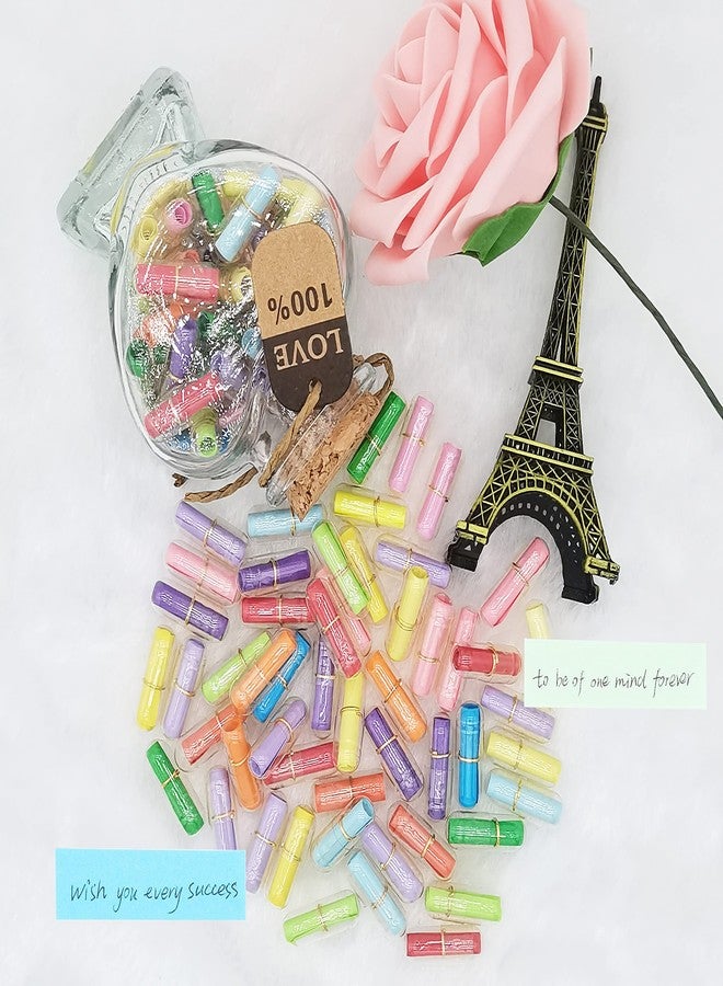 Hefonti Capsule Message in A Bottle, 50pcs Love Pills Letters Long Distance Relationship Gifts for Couple, Girlfriend, Boyfriend Him Her, Valentine Day Birthday Anniversary Christmas Gift - Image 2