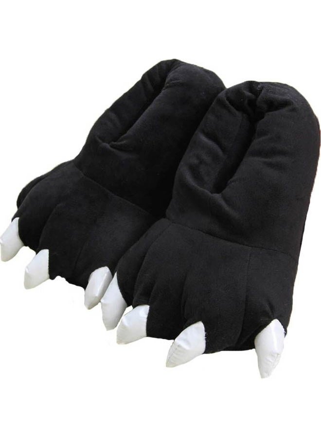 acdiac New Fleece Unisex Animal home Shoes Paw Plush Slippers Halloween CosPlay Dinosaur Claw Slippers (M, black) - Image 1