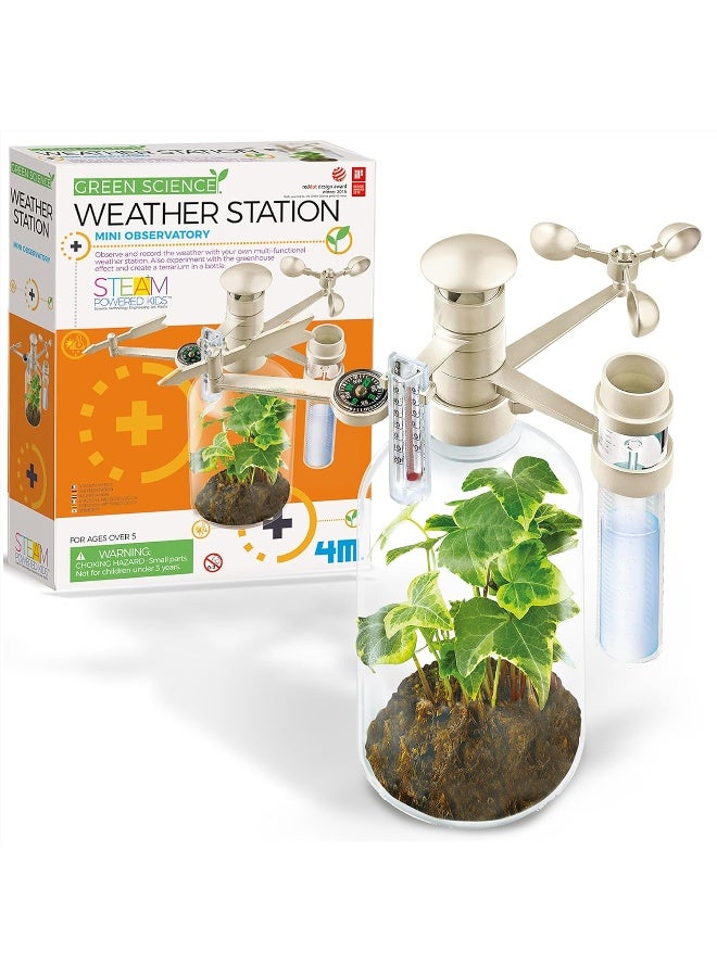 4M Green Science Weather Station Kit – Build & Use Thermometer, Rain Gauge, Wind Vane & Mini Terrarium to Explore Weather, Climate and Greenhouse Effects – STEM Learning Tool Ages 5+ | 00-03279 - Image 2