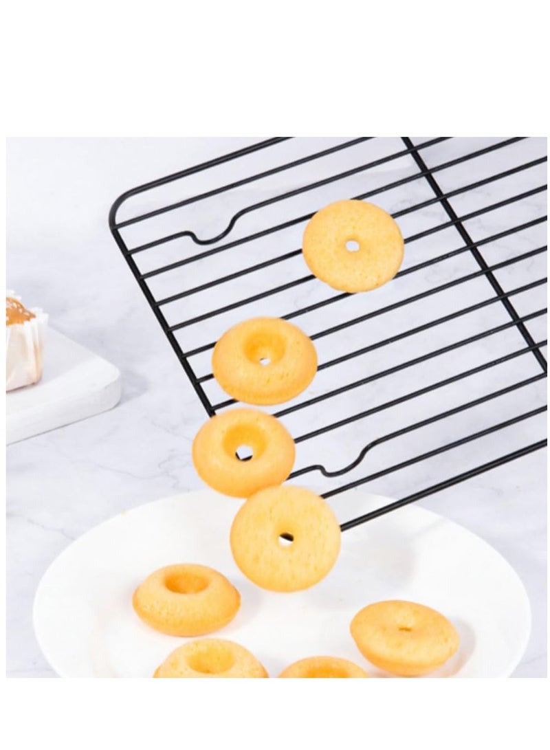 SYOSI Mikim Cooling Racks for Cooking and Baking 2 Pack 12.5" x 9.7" Cookie Racks for Cooling Cookies Cakes Non stick Grilling Rack Carbon Steel Roasting Rack for Turkey Pan Oven Safe Dishwasher Safe - Image 2