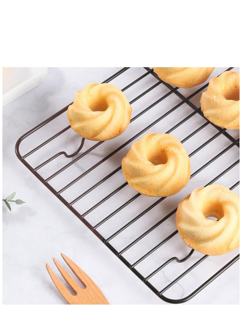 SYOSI Mikim Cooling Racks for Cooking and Baking 2 Pack 12.5" x 9.7" Cookie Racks for Cooling Cookies Cakes Non stick Grilling Rack Carbon Steel Roasting Rack for Turkey Pan Oven Safe Dishwasher Safe - Image 3