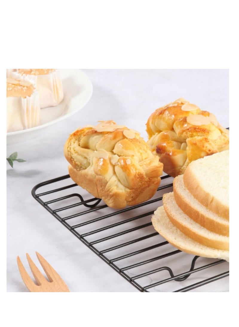 SYOSI Mikim Cooling Racks for Cooking and Baking 2 Pack 12.5" x 9.7" Cookie Racks for Cooling Cookies Cakes Non stick Grilling Rack Carbon Steel Roasting Rack for Turkey Pan Oven Safe Dishwasher Safe - Image 5