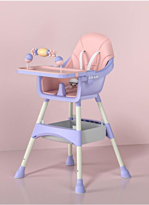 Baby Dining Chair Multifunctional Portable Foldable Children Dining Chair Three Adjustable Height Settings Baby High Chair