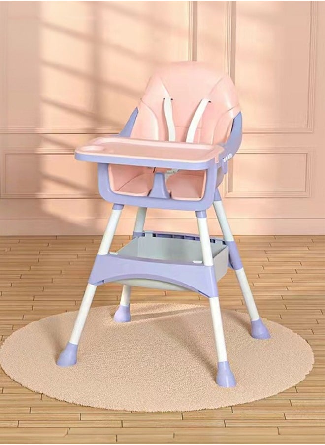 Baby Dining Chair Multifunctional Portable Foldable Children Dining Chair Three Adjustable Height Settings Baby High Chair