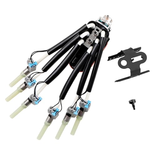 Gledewen FJ503 Spider Fuel Injectors Assembly w/Bracket Upgraded 6 Cylinder Spider Injectors Compatible with Chevy, GMC, Isuzu, Oldsmobile Models 4.3L V6 Engine, Replace# FJ503, FJ10565 - Image 1