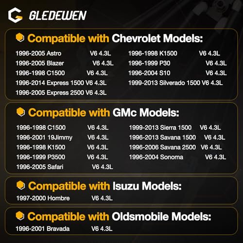 Gledewen FJ503 Spider Fuel Injectors Assembly w/Bracket Upgraded 6 Cylinder Spider Injectors Compatible with Chevy, GMC, Isuzu, Oldsmobile Models 4.3L V6 Engine, Replace# FJ503, FJ10565 - Image 2