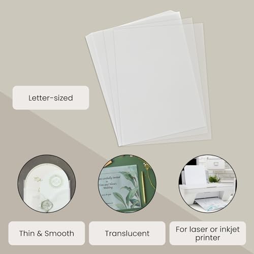 Paper Junkie ورق فلامينغو - 8.5 × 11 بوصة، 100 ورقة بيضاء شفافة - أوراق طابعة شفافة وشفافة لطابعات الحبر والليزر - ورق تتبع قابل للطباعة للدعوات، والرسم، والتخطيط - Image 2
