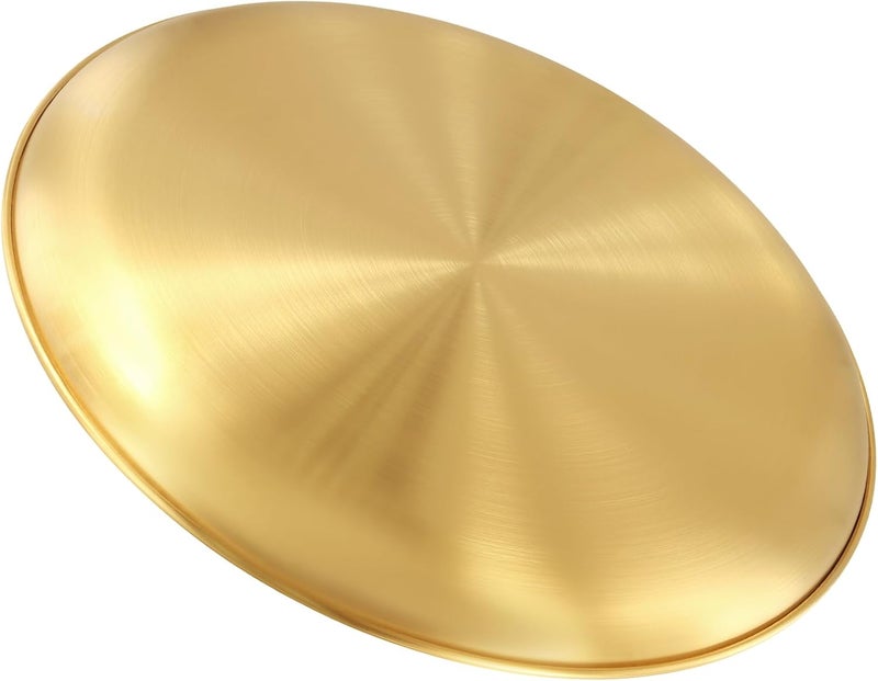PINGEUI مجموعة PINGEUI من 8 صحون ذهبية من الفولاذ المقاوم للصدأ مقاس 118 بوصة صحون معدنية دائرية لأدوات المطبخ - Image 5