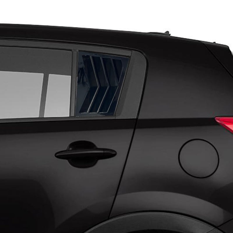 Window LouverMUXEE 2Pcs Side Vent Louvers for Kia Sportage 2011 2012 2013 2014 2015 2016 ABS Print Sport Window Decorative Covers Exterior Trim Accessories Bright Black