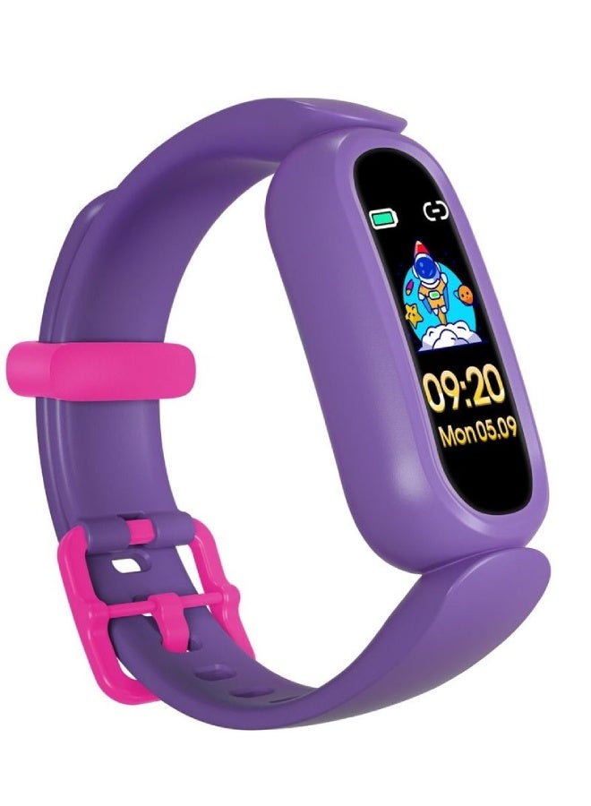 T16 Kids Smart Watch with Silicone Strap – Heart Rate, BP Operator, SpO2, Sleep Monitoring, Waterproof, Multi-Sport Modes , Purple - Image 1