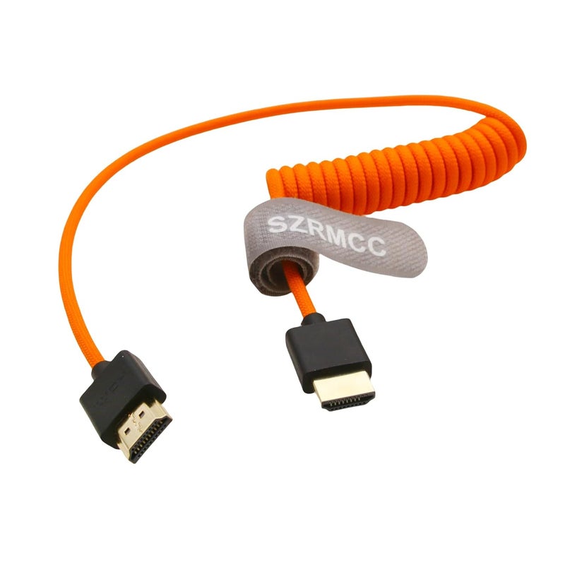 اس زد ار ام سي سي كابل 8K HDMI إلى HDMI فائق السرعة ملفوف مضفر للكاميرا Z Cam E2 Sony FX6 FX9 Canon EOS C70 C300 Portkeys BM5 Atomos Ninjav V Shogun Monitor - Image 3