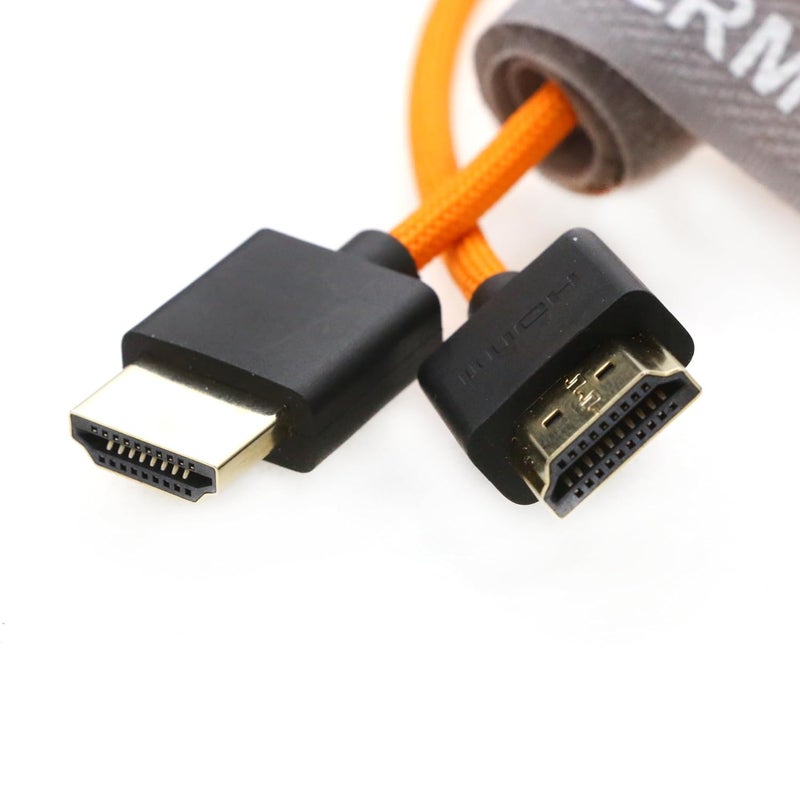 اس زد ار ام سي سي كابل 8K HDMI إلى HDMI فائق السرعة ملفوف مضفر للكاميرا Z Cam E2 Sony FX6 FX9 Canon EOS C70 C300 Portkeys BM5 Atomos Ninjav V Shogun Monitor - Image 4