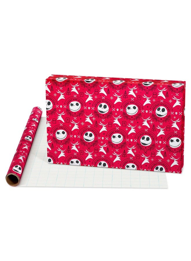 American Greetings 105 sq. ft. The Nightmare Before Christmas Christmas Wrapping Paper Bundle with Cut Lines, Jack Skellington and Zero (3 Rolls 30in. x 14 ft.) - Image 3