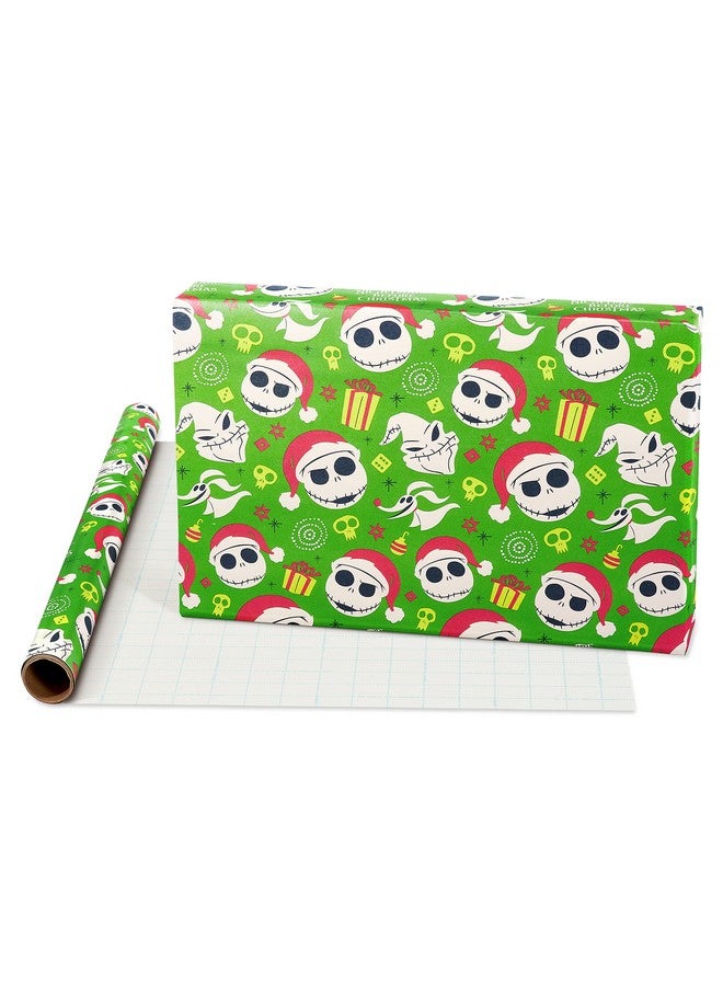 American Greetings 105 sq. ft. The Nightmare Before Christmas Christmas Wrapping Paper Bundle with Cut Lines, Jack Skellington and Zero (3 Rolls 30in. x 14 ft.) - Image 1
