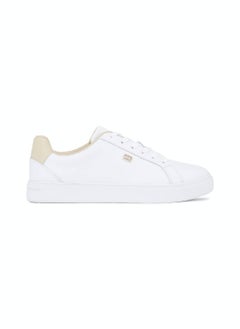 TOMMY HILFIGER Women's Essential Leather Cupsole Court Trainers -  Leather upper, White  - Image 1