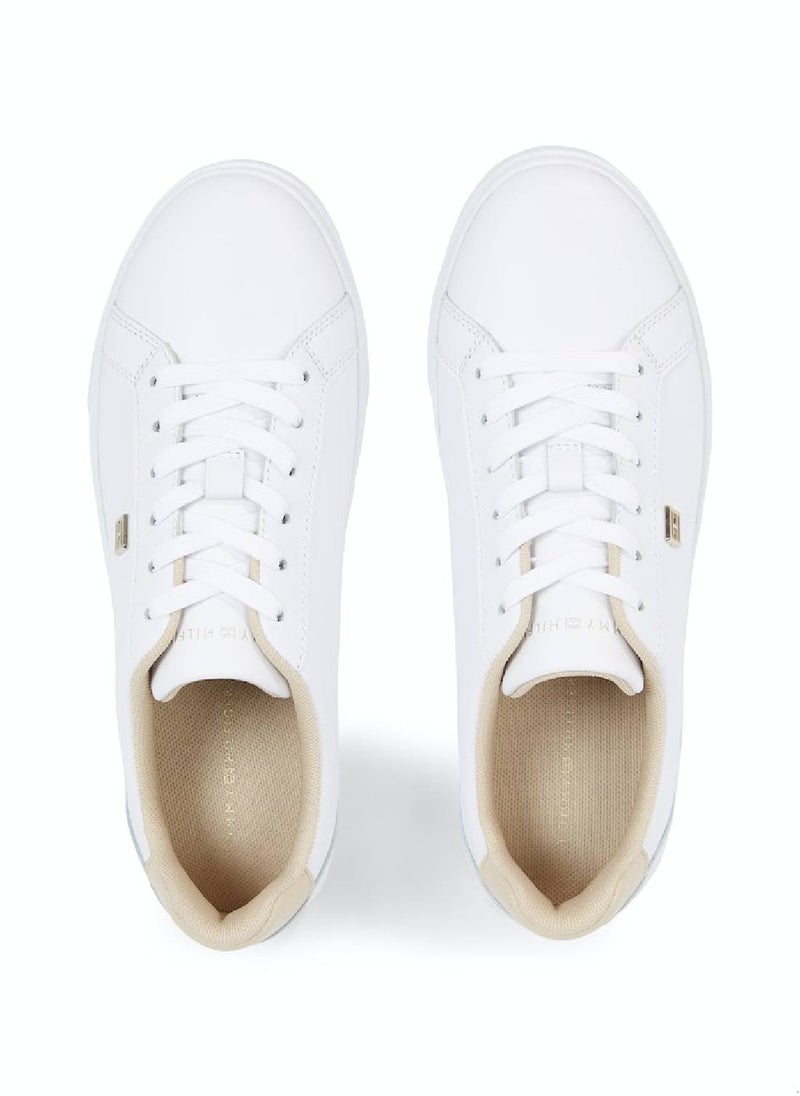 Women's Essential Leather Cupsole Court Trainers -  Leather upper, White - pzsku/Z373AA8B47F3EE440DD76Z/45/_/1724216734/5931fa12-c603-41ea-8e3d-02ca57953e21