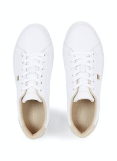 TOMMY HILFIGER Women's Essential Leather Cupsole Court Trainers -  Leather upper, White  - Image 3