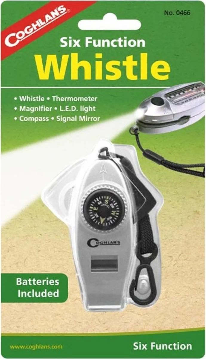 Coghlan's Six Functions (LED Light, Compass, Magnifier, Thermometer, Cord Clip and Signal Mirror)
