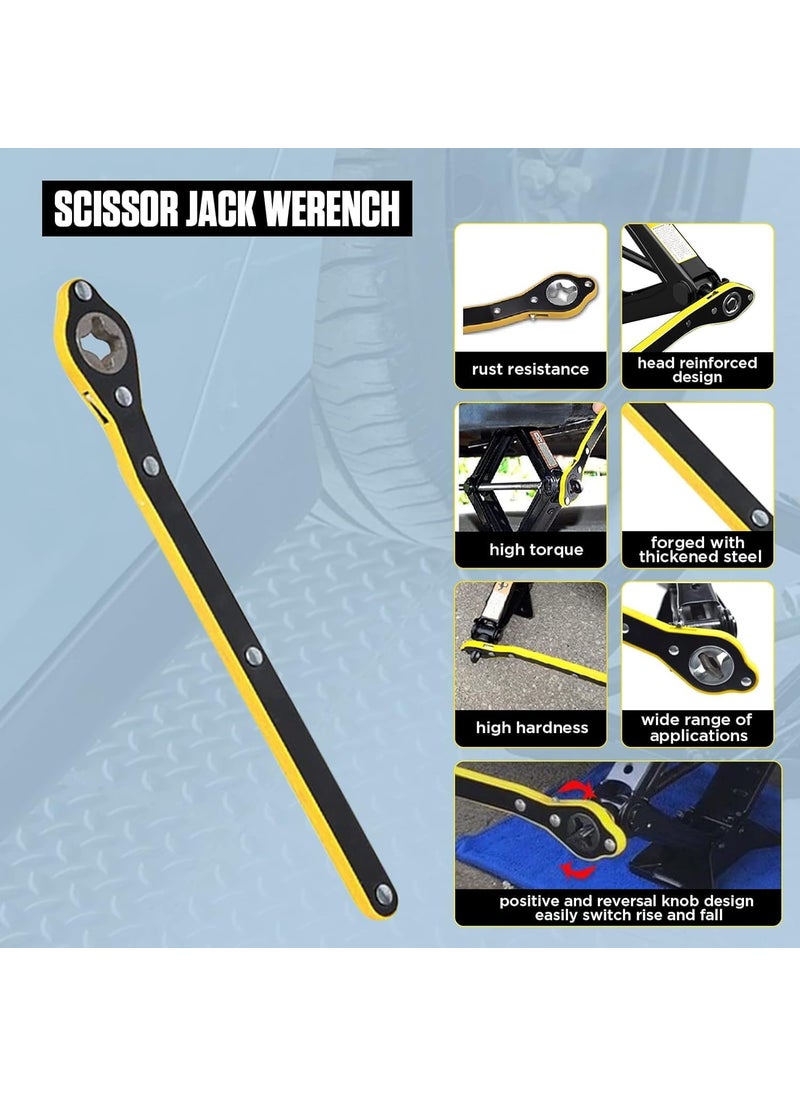 SKYNZE SKYNZE Heavy Duty Universal Car Jack Ratchet Wrench 360 forward and reverse knob LaborSaving design Scissor Jack Lift Speed Handle Tool Jack Lug Handle Tool Tire Wheel Jack Wrench  - Image 3