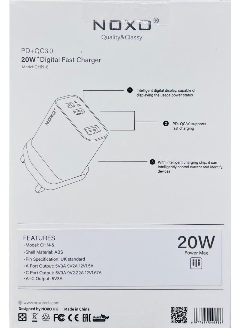 NOXO 20W DIGITAL FAST CHARGER - Image 1