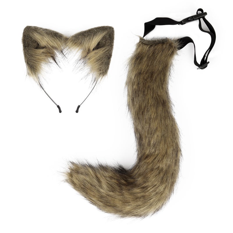 Generic New Halloween Fox Tail Headband Adjustable Plush Ears Cosplay Yellow and Black - Image 4