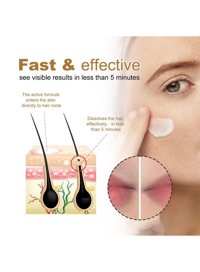 Rozino Facial Hair Removal Cream,Facial Depilatory Cream, Coconut Hair Remover for Upper Lip and Chin for Women Face Hair Remover for Body Sensitive Skin #Coconut (50g) - Image 5