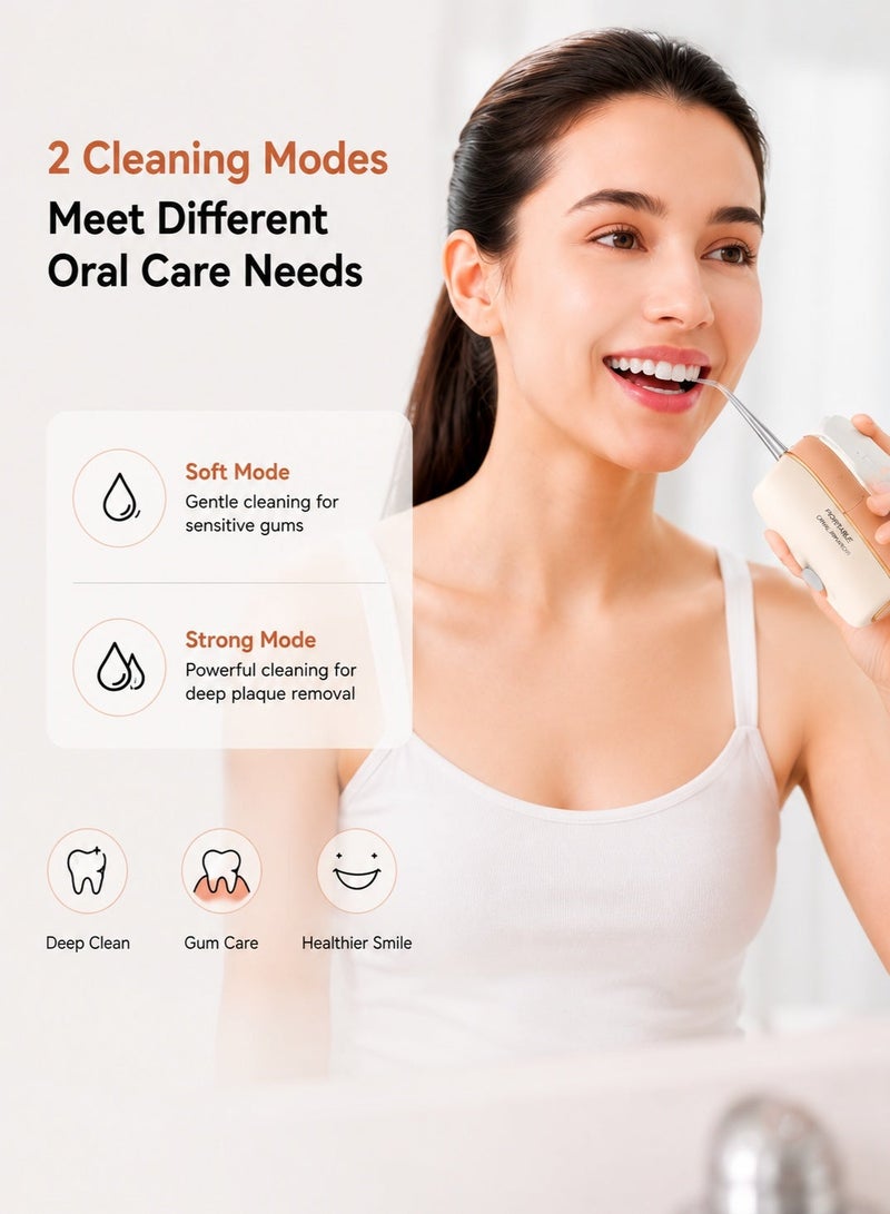Water Flosser Mini Cordless Portable: 4 Tips, Ipx7 Waterproof Oral Irrigator for Teeth Cleaning Gums,Orthodontic,Braces Dental Care - Image 4