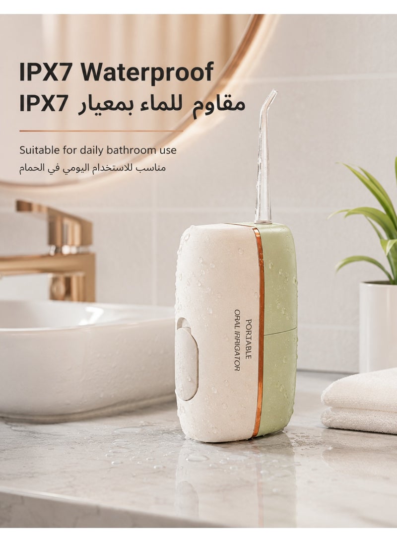 خيط تنظيف الأسنان المائي صغير لاسلكي محمول: 4 رؤوس، مقاوم للماء بمعيار IPX7، جهاز ري فموي لتنظيف الأسنان واللثة، وتقويم الأسنان، والعناية بالأسنان - Image 5
