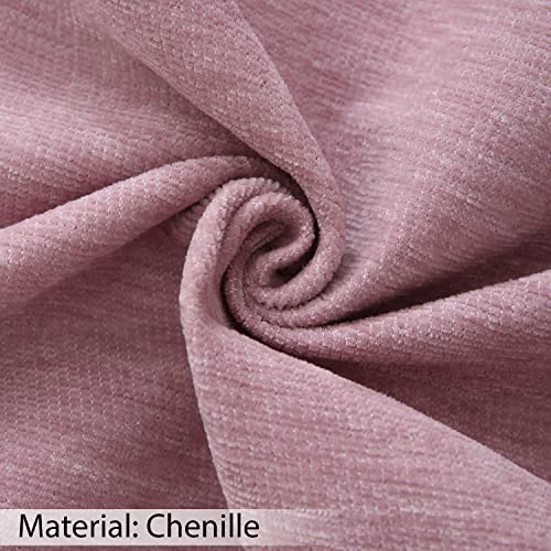 HOKIPO Chenille Sofa Cover Thick and Soft Throw 2 Seater, 180 (D) x 240 (L) cm, Pink (AR-4643-N7) - Image 5