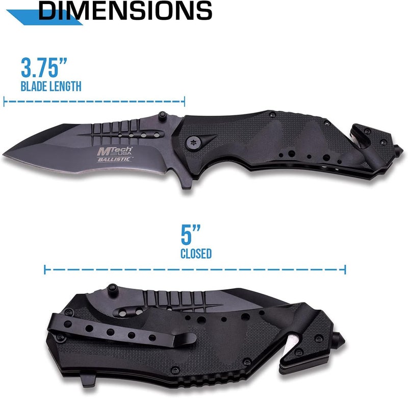 MTECH USA MT-A845BK SPRING ASSISTED KNIFE, 5" Closed, Black Blade - Image 2