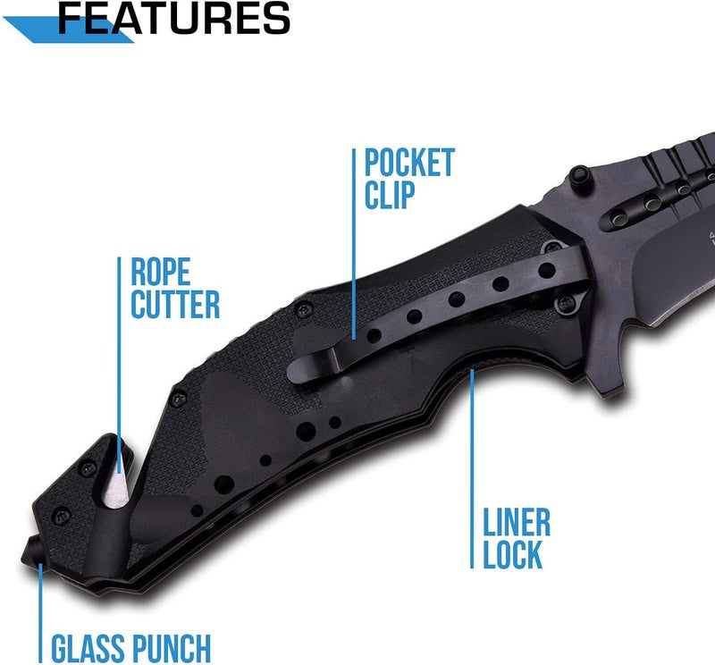 MTECH USA MT-A845BK SPRING ASSISTED KNIFE, 5" Closed, Black Blade - Image 4