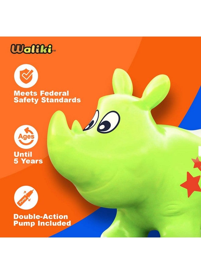 WALIKI Bouncy Horse Kent The Rhino Inflatable Horse Hopper (for Toddlers 2-5, Jumping Horse, Ride-on Bouncy Animal) - Image 3