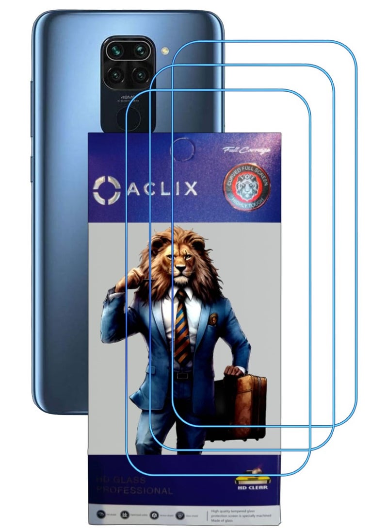 ACLIX 3 Pieces Antistatic ESD Dustproof Premium Quality High Definition Clear Tempered Glass Screen Protector Designed For Xiaomi Redmi Note 9 - Image 1
