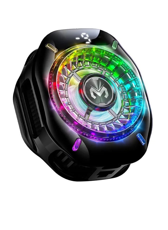 Memo MEMO CX10 AI Modes Gaming Cooler ‚Äì Rapid Icing, AI Constant Temperature, Multi-Style RGB LED Lights ‚Äì Semiconductor + Air Cooling Phone Radiator for Mobile Gaming, Live Streaming ‚Äì Magnetic Clip, Ice-Freezing Tech, Type-C 5V/2A - Image 1