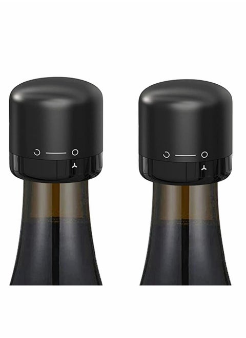 Bottle Stopper, Stopper for Sealing Sparkling Soda, Coffee, Vinegar Bottles, with Bubble Sealer Lock, Sealer Twist to Seal, Without Leaking, Reusable Plastic Silicone (1.5", 2pcs)