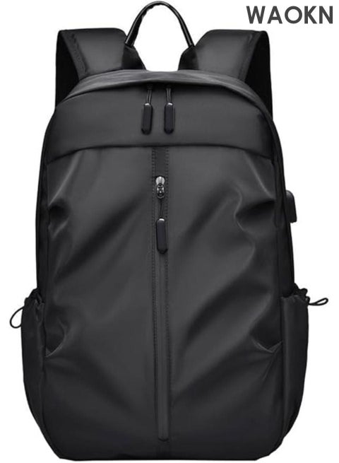 Waterproof Lightweight Laptop Backpack with USB Charging Port – Durable Nylon Daypack for Men and Women, Travel Hiking Work Business Casual Use