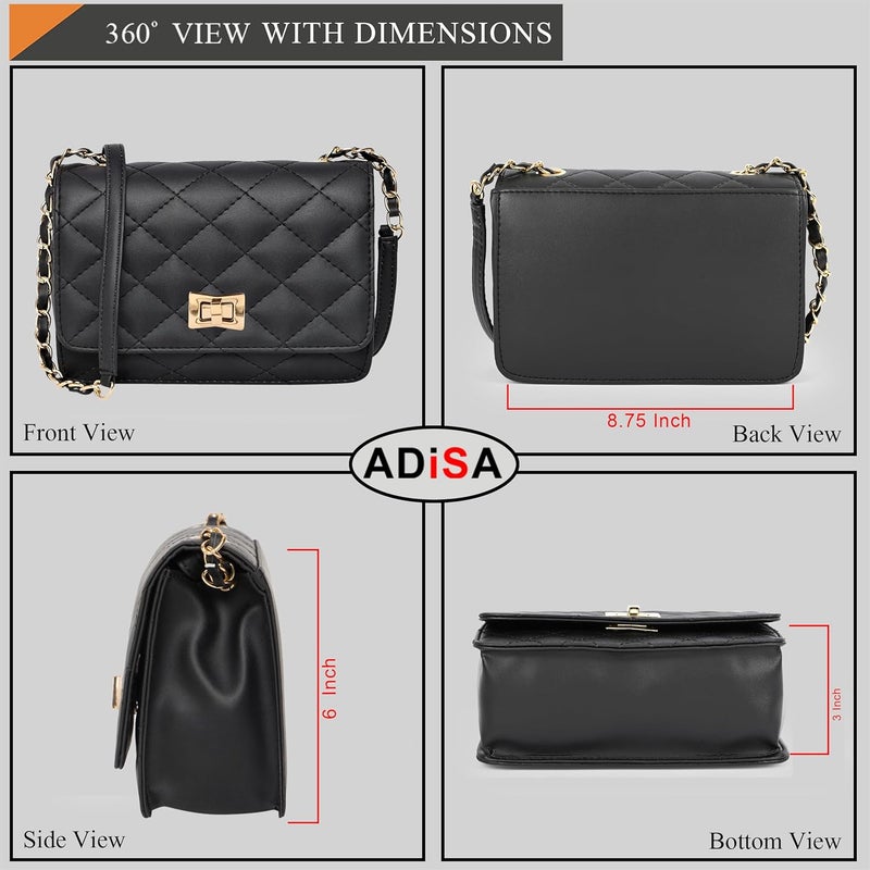 ADISA حقيبة كتف متقاطعة مبطنة للفتيات والنساء (SL5059-NEW) - Image 2