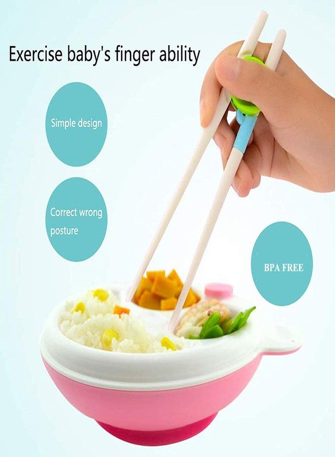 Cute Critters 2 Pairs Easy to Use Training Chopsticks for Kids Children Adults,Reusable Trainer Chopstick(Random Color), Plastic and Soft Silicone - Image 3