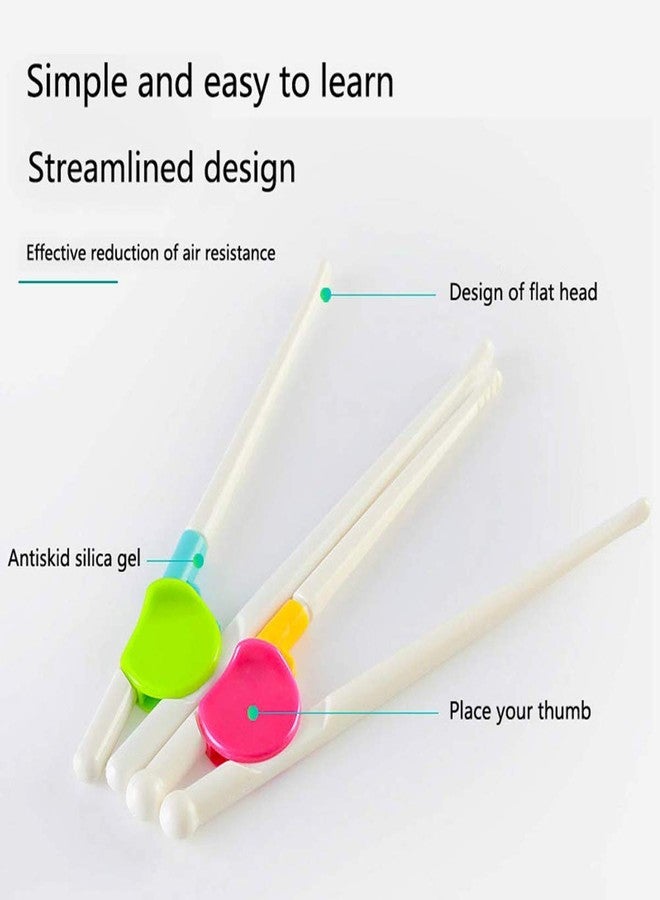 Cute Critters 2 Pairs Easy to Use Training Chopsticks for Kids Children Adults,Reusable Trainer Chopstick(Random Color), Plastic and Soft Silicone - Image 4